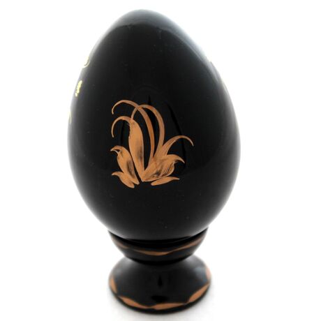 Decorative Hand Painted Floral 5 Wooden Pysanka Egg on Stand 3.25"