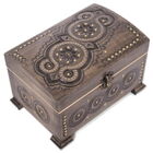 20407-1 Ukrainian Carved Wooden Chest Hutsul Style 6.25"x4.5"