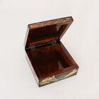 70402-011-2 Decorative Collectible Miniature Painted Lacquer Box Ukrainian Folk Scene 4.5"x4.5"